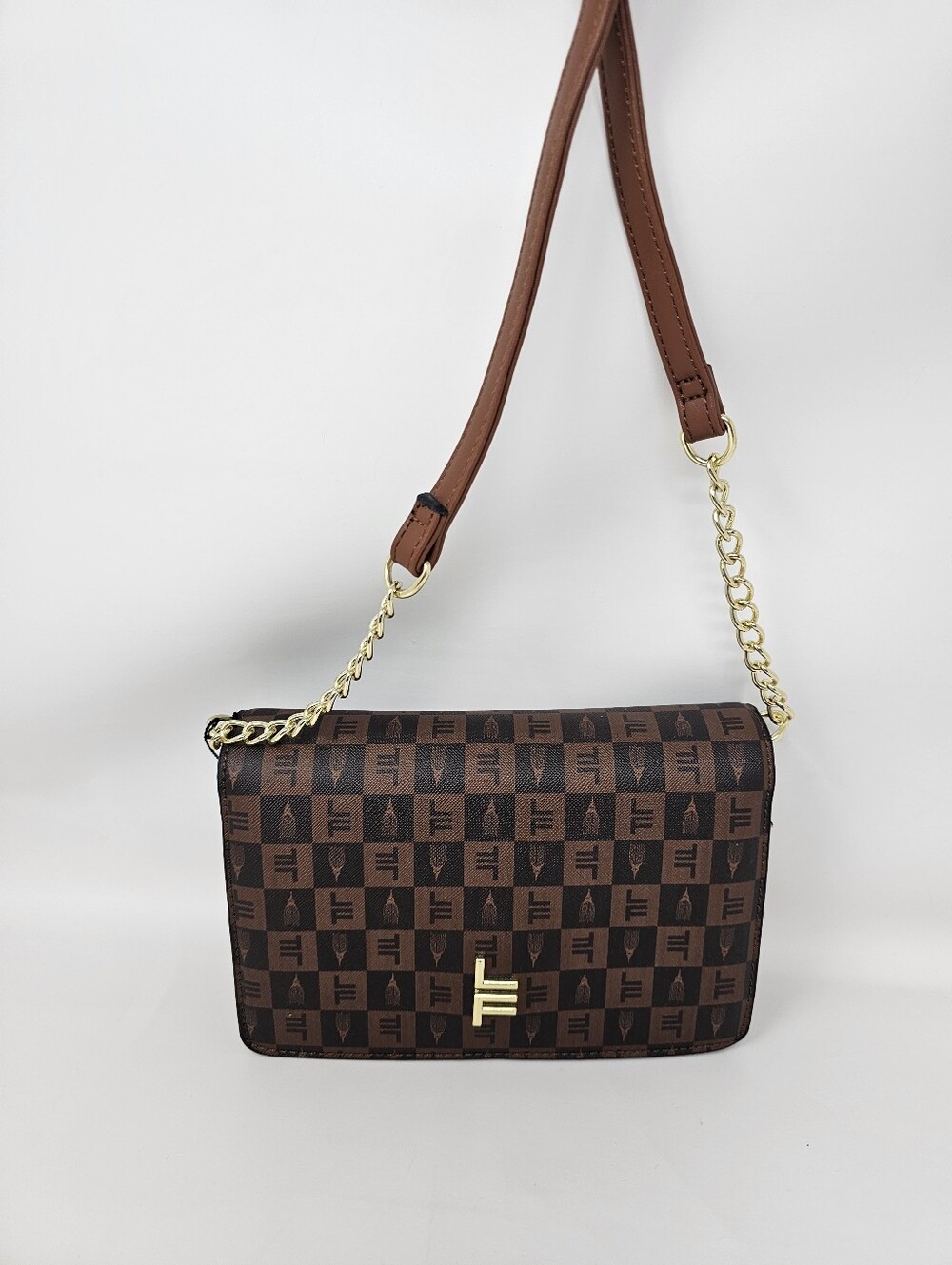 London Fog Collection NEW Brown Logo Crossbody Handbag Purse